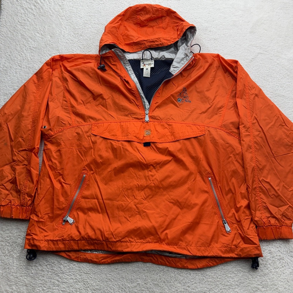 Walt Disney World Tigger Soccer Anorak Windbreaker Orange XL Hooded Half Zip